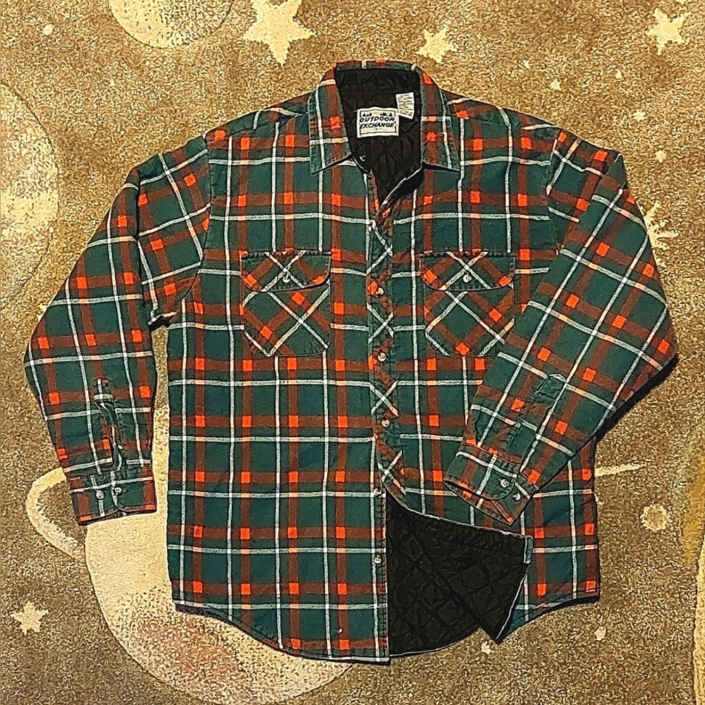 Vintage Outdoor Exchange insulated long flannel jacket